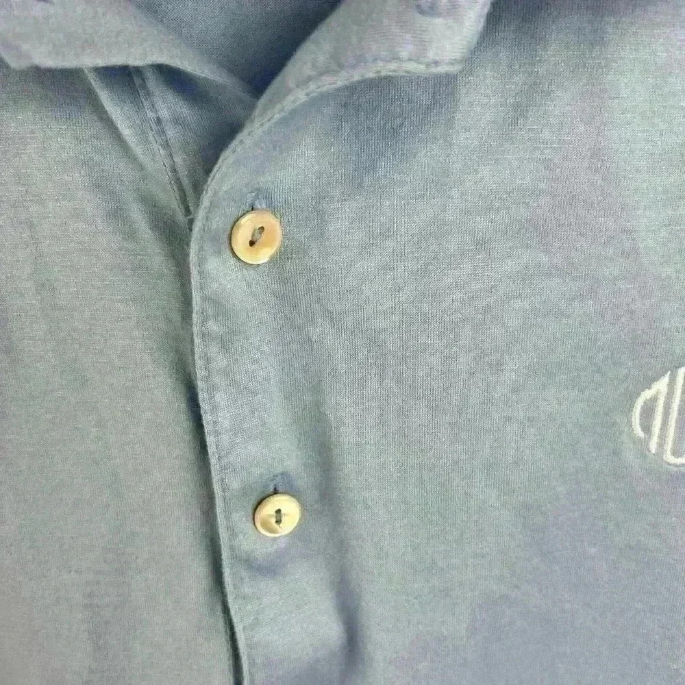 Peter Millar Men's Blue Polo Shirt Size M Short Sleeve Classic Collar Golf‎ - Picture 6 of 7